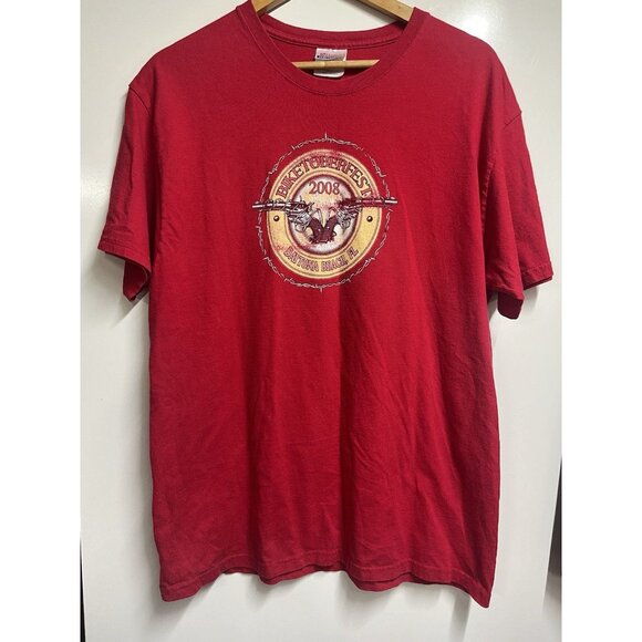 VTG 2008 Biketoberfest Daytona Beach Florida Tshirt Red Size Large Unisex - Picture 1 of 6
